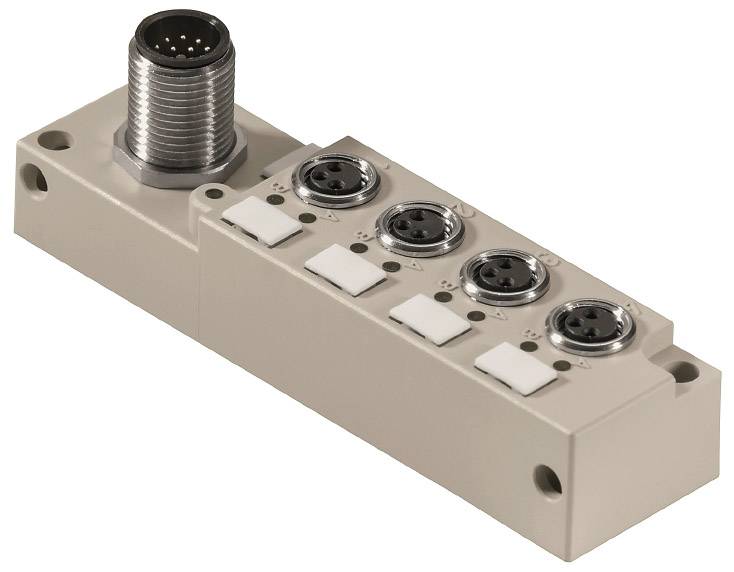Weidmüller SAI-4-S12 M8 L 1:1 1449400000 Scatola sensore attuatore passiva Distributore M12 con filettatura in metallo 2 pz. Pezzo