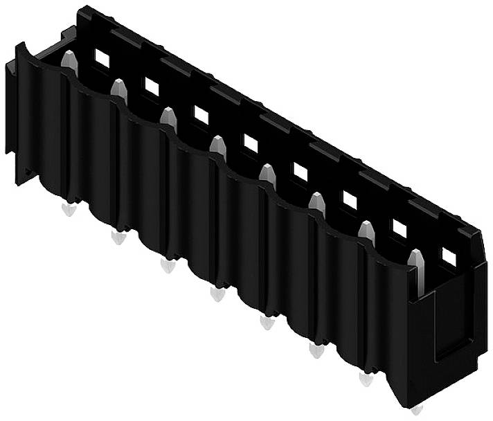 Portabatterie nero per otto batterie AA, di forma rettangolare con design aperto, che consente l'inserimento o la rimozione agevole delle batterie.
