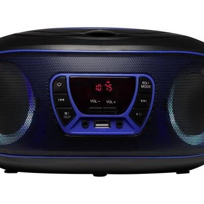 Una radio portatile con display digitale che mostra '10:75', circondato da tasti per il volume, la modalità e le funzioni di riproduzione.