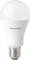 Una lampadina LED bianca con la scritta 'MEGAMAN', attacco E27, a risparmio energetico.