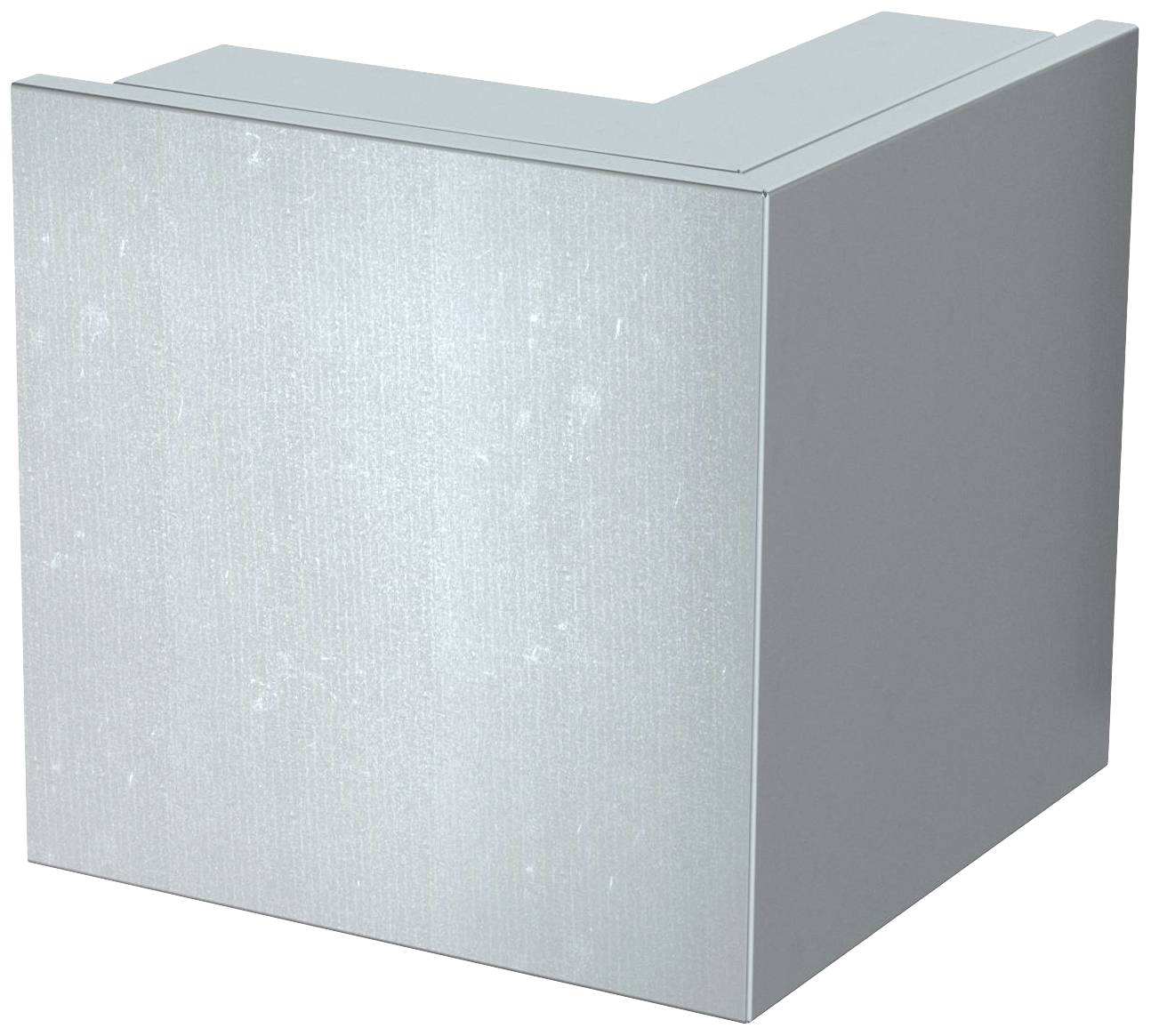 Un cubo d'argento metallico con una superficie liscia.