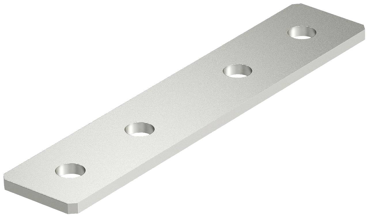 Lamina metallica di forma rettangolare con quattro fori distribuiti uniformemente, utilizzabile per il fissaggio.