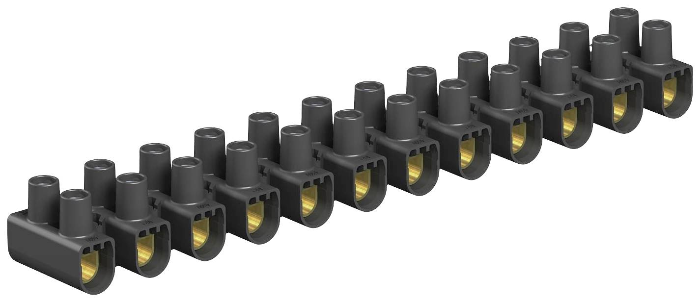 OBO Bettermann 2056569 morsettiera flessibile: 16-16 mm² rigido: 16-16 mm² Numero Poli (num): 12 10 pz. Nero