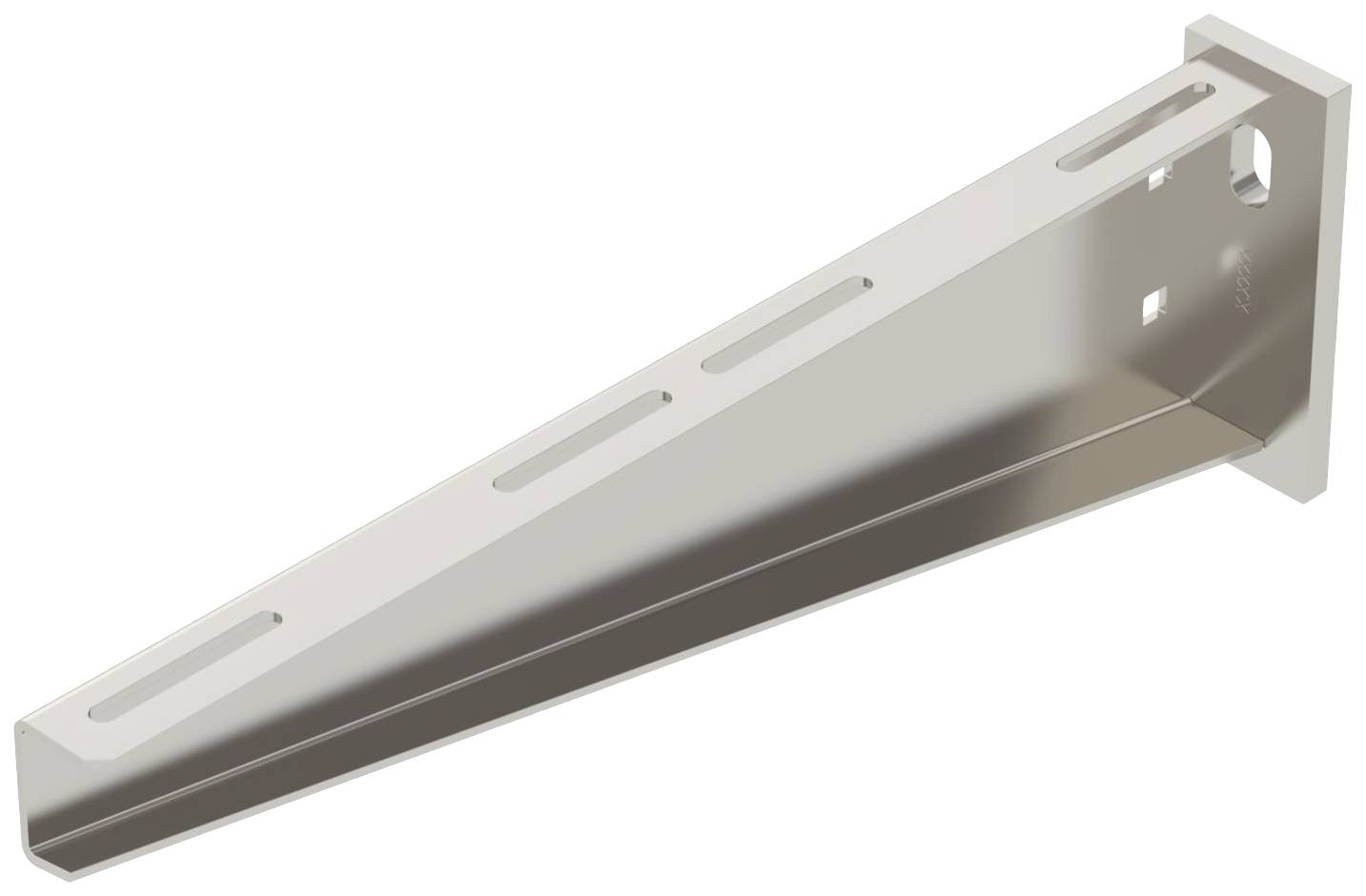 Angolari metallici con scanalature e fori, per il montaggio a parete. Utili per scaffali o carichi pesanti.