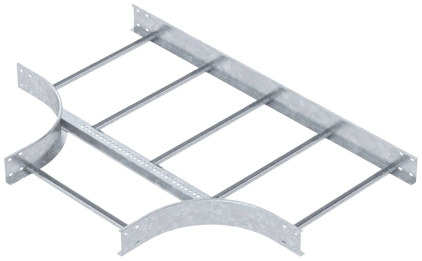 Sistema portacavi metallico, composto da traverse longitudinali e trasversali. Idoneo per l'installazione sicura di cavi all'interno degli edifici.
