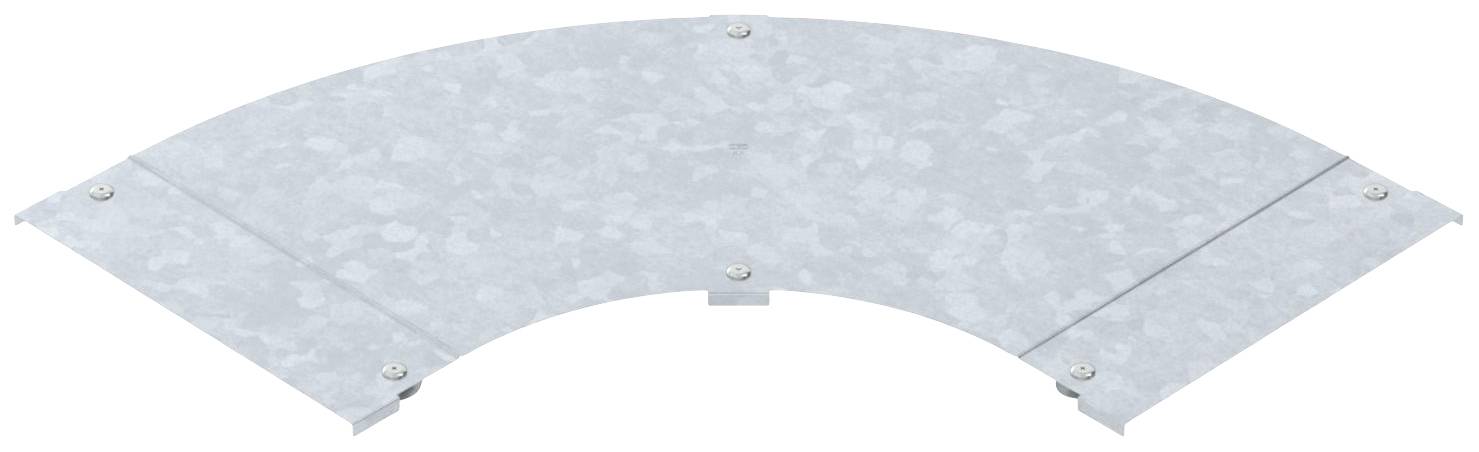 Pezzo angolare metallico, semicircolare, fissato con più viti, probabilmente un componente per edilizia o assemblaggio.