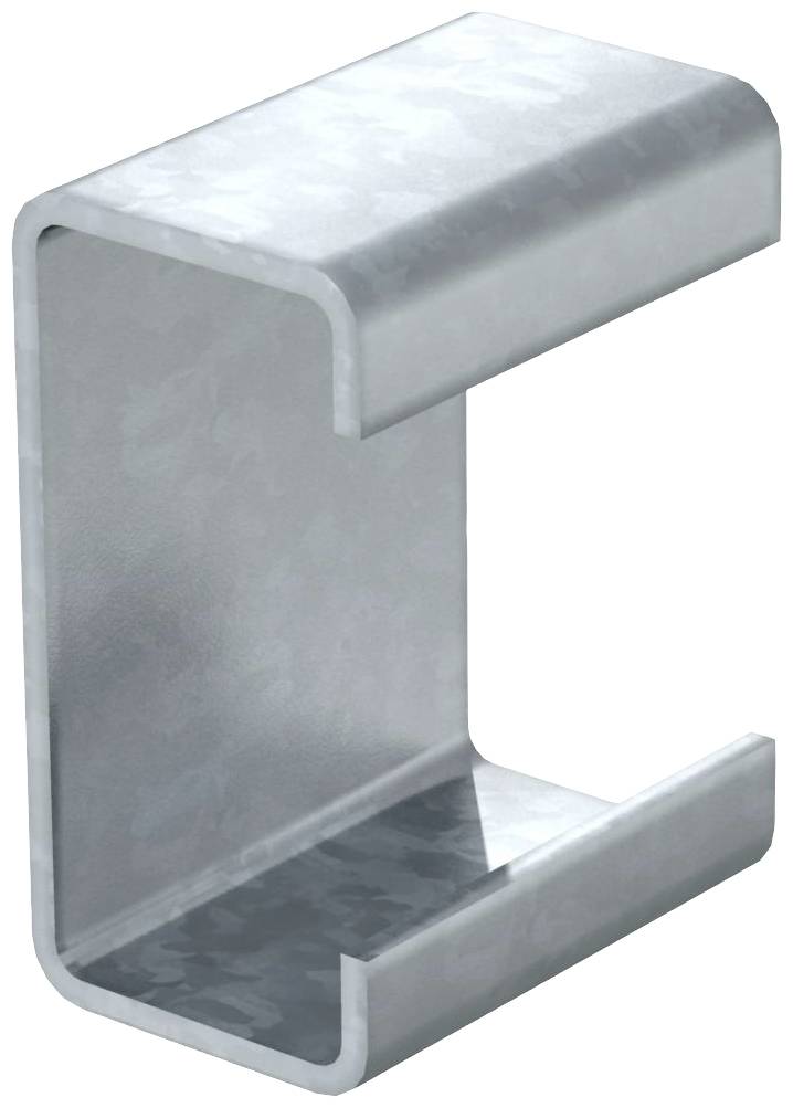 Profilo metallico a forma di C, frequentemente utilizzato nelle costruzioni, realizzato in materiale dal riflesso argenteo e lucente.