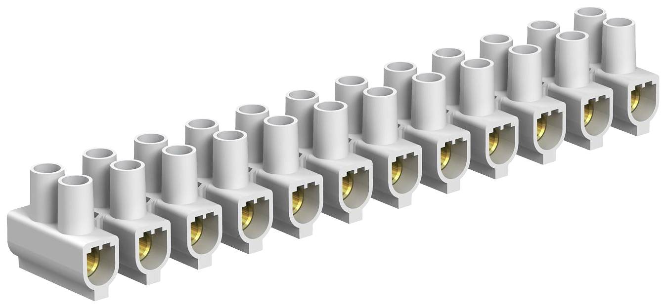 OBO Bettermann 2056577 morsettiera flessibile: 25-25 mm² rigido: - Numero Poli (num): 12 10 pz. Bianco