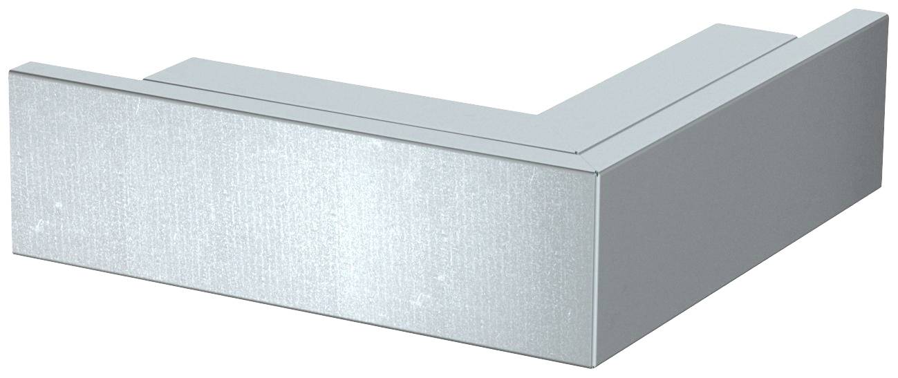 Pezzo metallico d'argento a forma di L, probabilmente un profilo angolare o un componente per scopi edili o di costruzione.