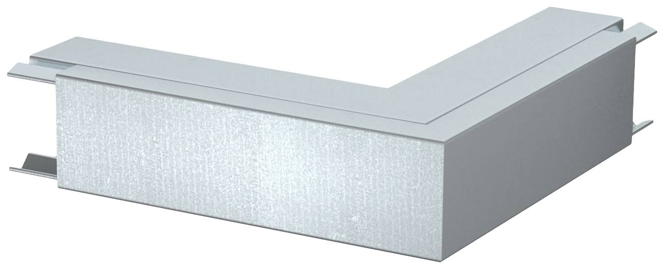 Connettore metallico color argento, rettangolare, con bordi piatti e superficie liscia, idoneo per collegare angoli.