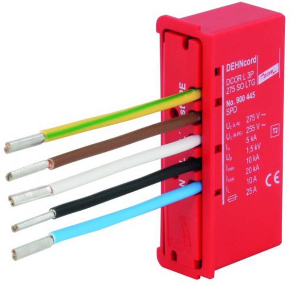 DEHN 900445 DCOR L 3P 275 SO LTG Protezione sovratensioni pannello  Protezione da sovratensioni per: Scatole di derivazione 20 kA  1 pz.