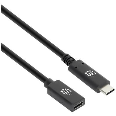 Manhattan Cavo USB USB 3.2 Gen2 Spina USB-C®, Presa USB-C® 0.50 m Nero 355230-0