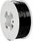 Un rotolo di filamento nero per stampanti 3D, avvolto su un rocchetto bianco, per l'uso in dispositivi di stampa 3D.