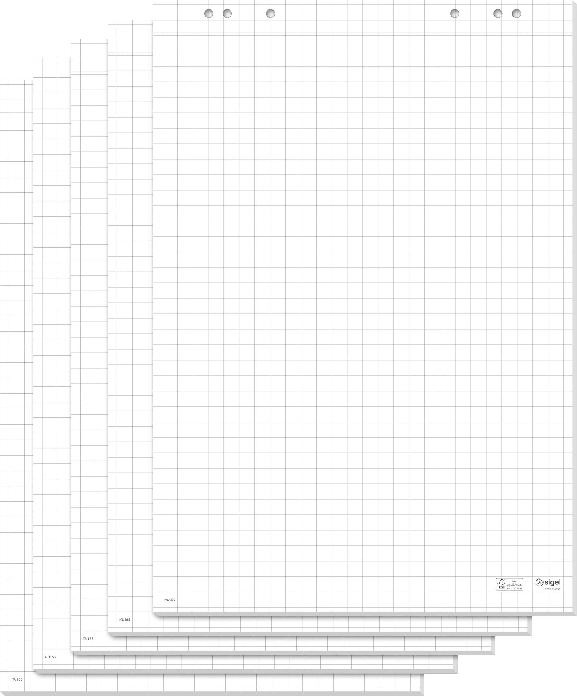 Pila di fogli di carta millimetrata in bianco con linee di griglia grigio chiaro e fori per raccoglitore ad anelli, mostrati leggermente aperti a ventaglio per rivelare più pagine.