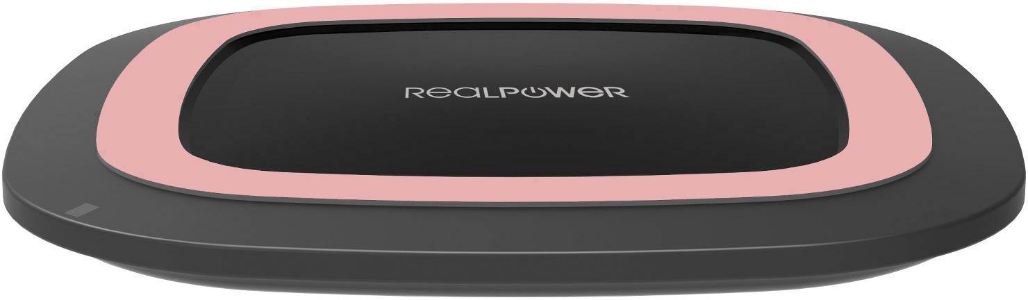REALPOWER FreeCharge10 Schwarz/Rose Kabellose Ladestation fuer Smartphones 10W inklusive Schnellladeadapter (266105)-0