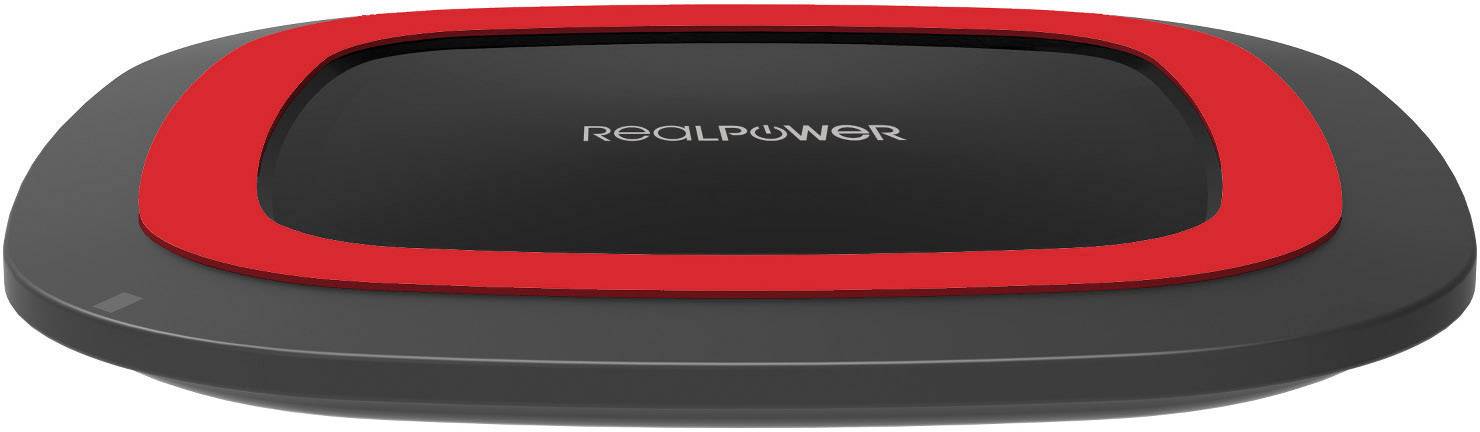 REALPOWER FreeCharge10 Schwarz/Rot Kabellose Ladestation fuer Smartphones 10W inklusive Schnellladeadapter (257639)-0
