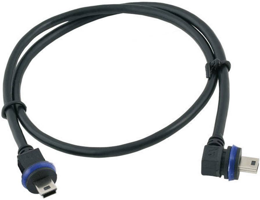 Un cavo audio nero con connettori blu alle estremità, idoneo per collegare dispositivi audio.