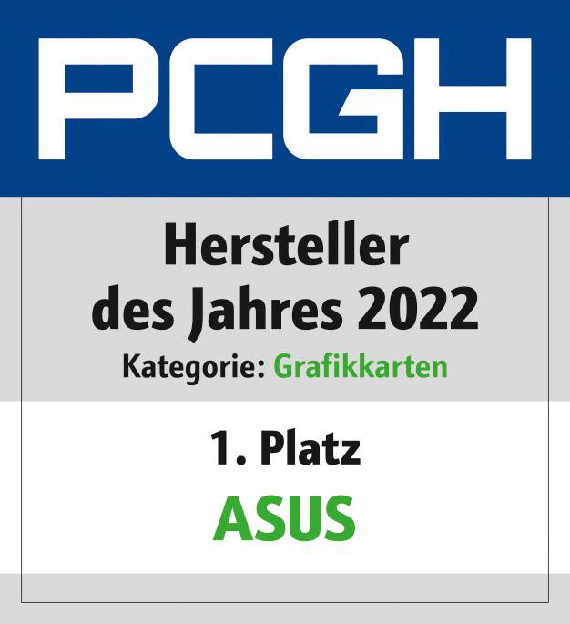 "PCGH Produttore dell'Anno 2022" nella categoria Schede grafiche: ASUS si aggiudica il primo posto.