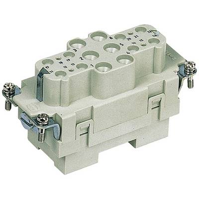 Raccordo industriale con più connettori circolari, viti su entrambi i lati per il fissaggio, connessioni numerate sulla parte superiore.