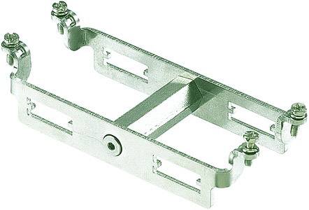 Telaio metallico di forma rettangolare con quattro connessioni a vite agli angoli, probabilmente parte di un sistema di fissaggio.
