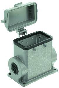 Involucro metallico con coperchio rimovibile, idoneo per installazioni elettriche. Dotato di attacco filettato per connessioni dei cavi.