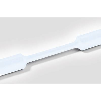 Un lungo, sottile bastone di plastica bianco con estremità allargate è posizionato diagonalmente su uno sfondo grigio.
