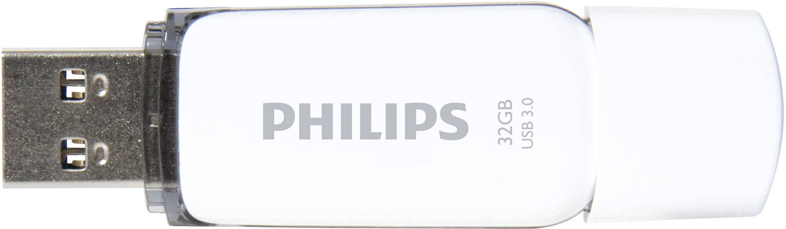 Una chiavetta USB bianca Philips con la scritta '32 GB USB 3.0'.