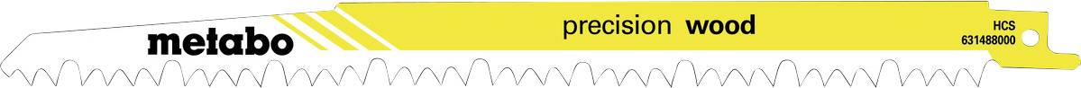 Lama per sega legno di precisione Metabo con etichetta gialla e marcatura HCS.