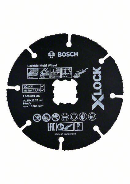 Bosch Accessories 2608619283 2608619283 Disco di taglio dritto 115 mm 1 pz. Legno-0