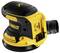Un levigatrice oscillante DeWalt giallo-nera, senza fili, con motore brushless e tre livelli di velocità, adatta per lavori su legno.