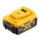 Batteria Dewalt XR agli ioni di litio gialla e nera da 18 V e 5 Ah, adatta per utensili elettrici.