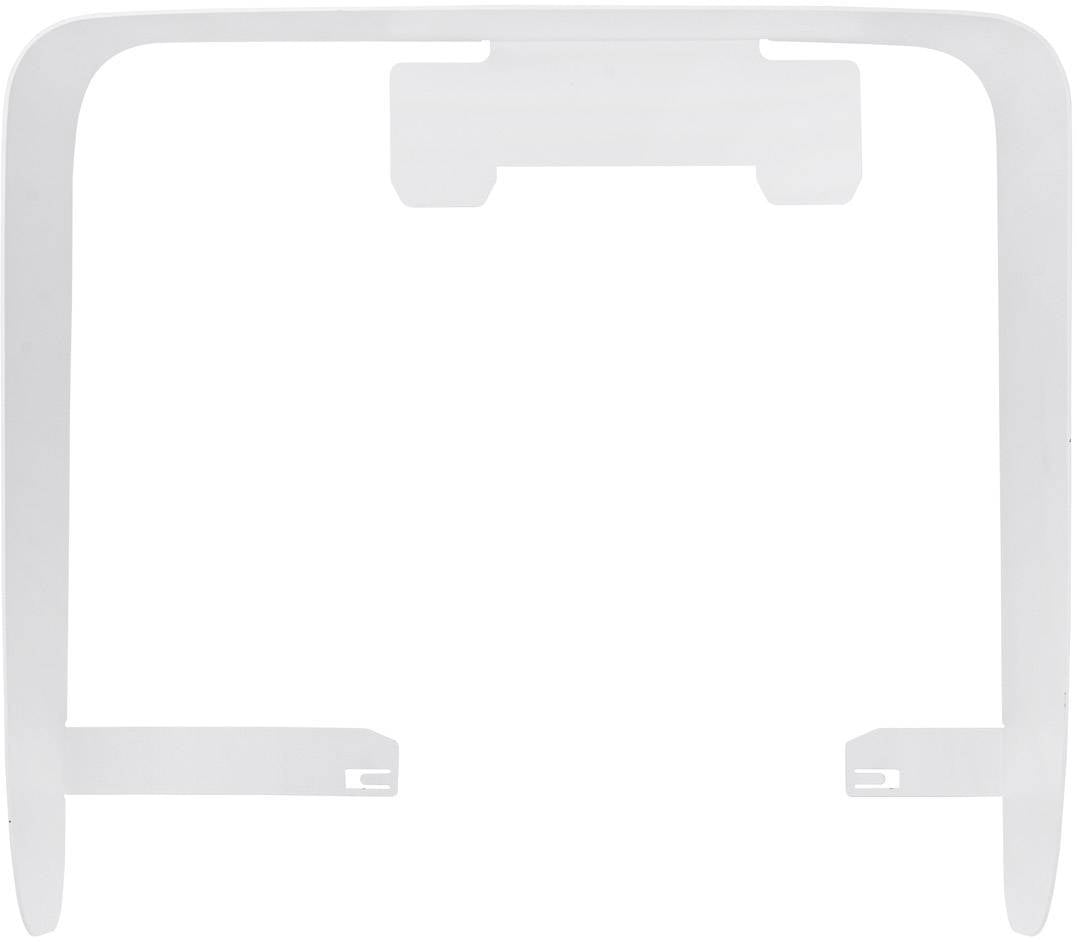 Cornice in plastica bianca, rettangolare, con angoli arrotondati e supporti superiori e inferiori.