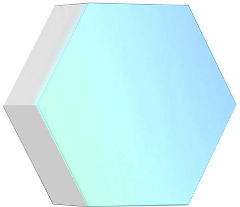 Un pannello esagonale, blu brillante con un effetto 3D che rappresenta un design moderno e elegante.