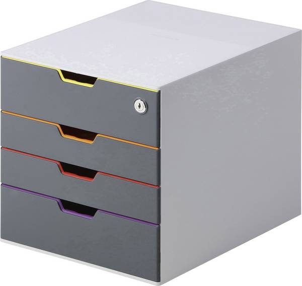 Durable VARICOLOR 4 SAFE - 7606 760627 Cassettiera Grigio DIN A4, DIN C4, Folio, Letter Numero cassetti: 4