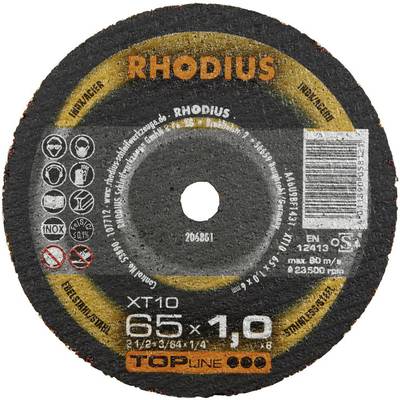 Rhodius XT10 MINI 206801 Disco di taglio dritto 65 mm 1 pz. Acciaio inox, Acciaio