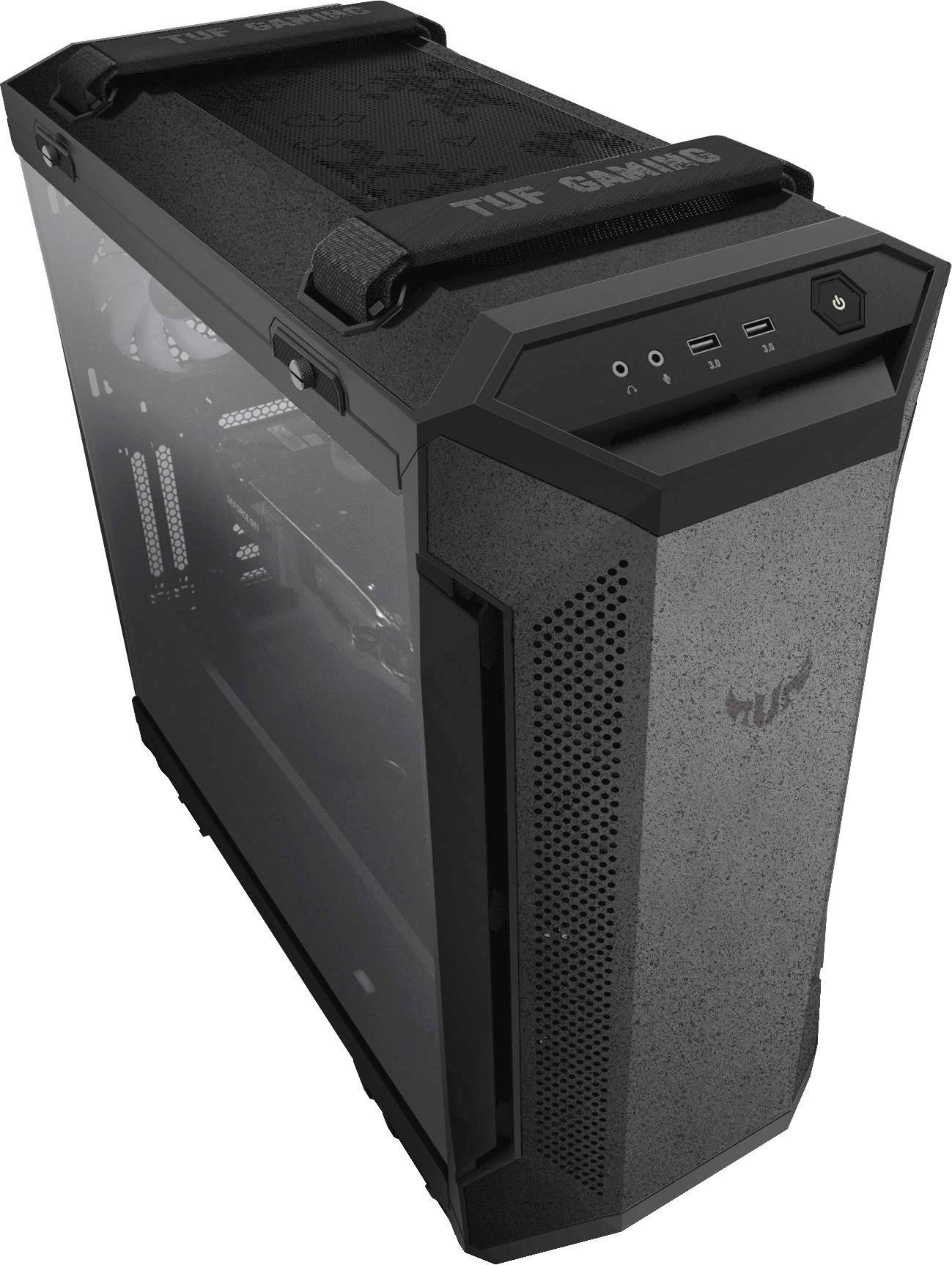 CASE M.TOWER ASUS GAMING A21 USB3.0, PANNELLO NASCONDI CAVI (COMP. CON MB BTF), SIDE PANNEL TRASP - BIANCO-3