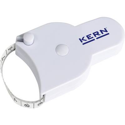 Metro a nastro con custodia del marchio KERN, visibilmente arrotolato.