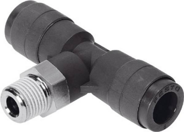 FESTO Raccordo a T 160530 QST-V0-3/8-12  Filetto esterno: 3/8" (10 mm)  Ø tubo: 12 mm Ø Perno: 12 mm  1 pz.