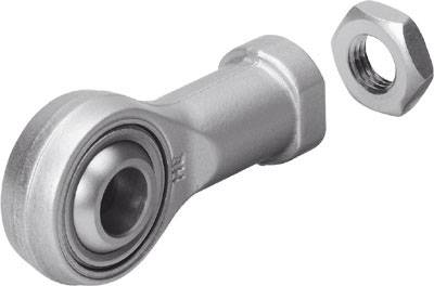 Pezzo di giunzione metallico e dado, comunemente utilizzato in applicazioni meccaniche, idoneo per connessioni a cerniera o rotazione.