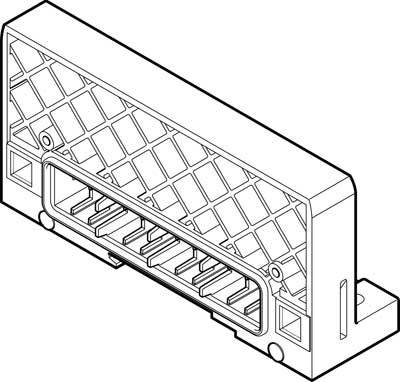 Connettore elettrico nero con più pin in un alloggiamento rettangolare in plastica, idoneo per connessioni di dispositivi elettronici.
