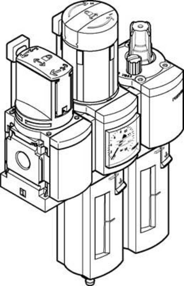 FESTO 542296 MSB4-1/4:C3J1M1-WP Dispositivo di manutenzione combinato  Aria compressa, Gas inerti Pressione max 14 bar