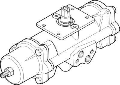 Disegno tecnico di un'unità di controllo idraulica. Mostra la struttura dettagliata con valvole e connessioni, utilizzata per il controllo delle macchine.
