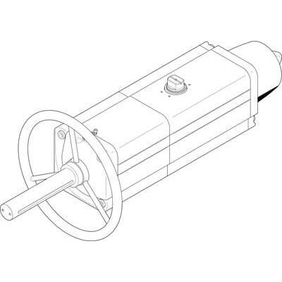 Disegno tecnico di un motore con asse e ruota. Il motore ha una forma rettangolare e in alto è presente un interruttore.