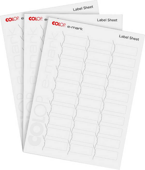 Colop E-Mark Labels - 1 Pack of 10 A4 Sheets