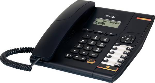Alcatel Temporis 580 Noir Telefono a filo analogico Vivavoce, Collegamento cuffie LCD matrice di punti mono Nero
