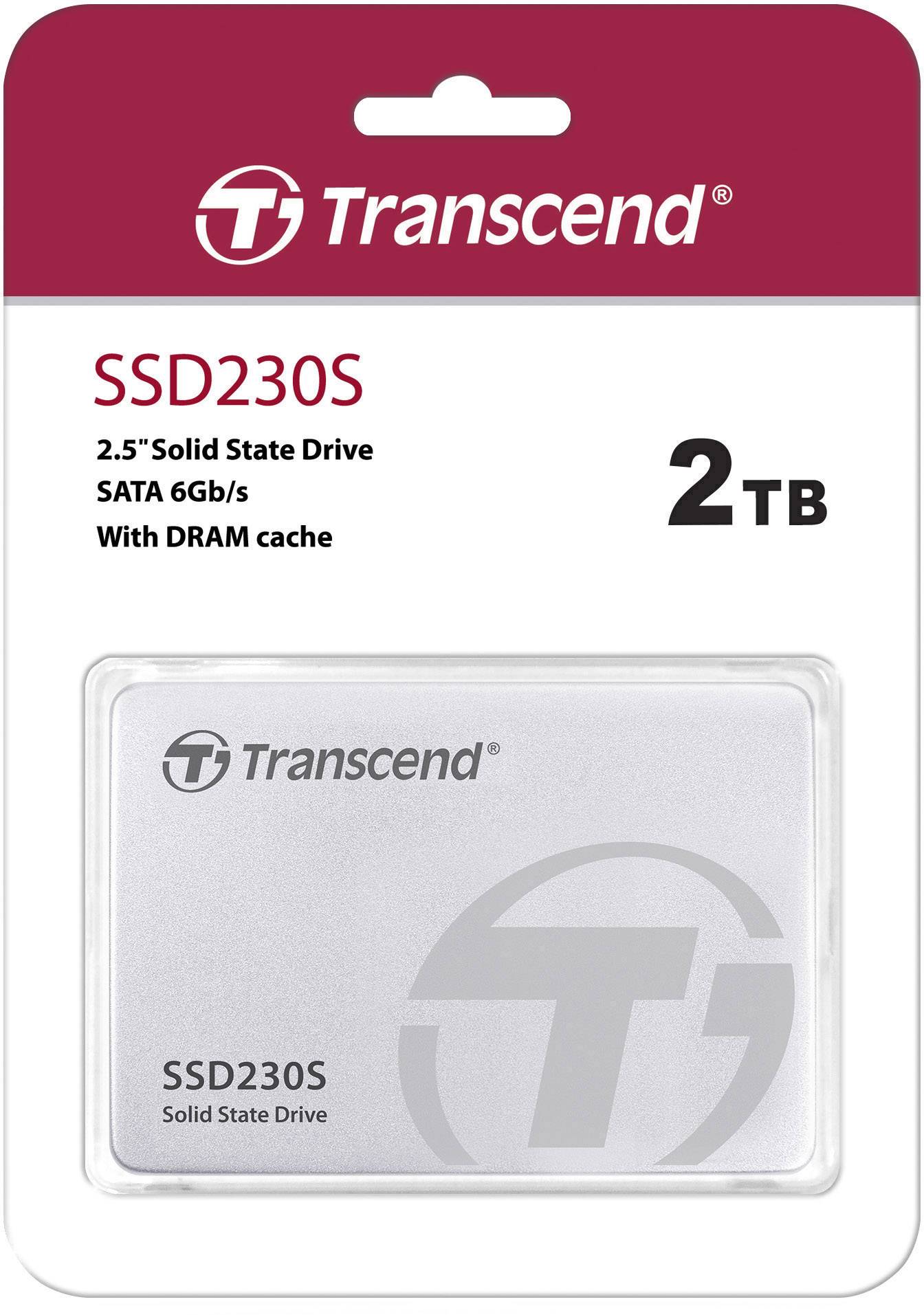 SSD Transcend SSD230S 2TB Solid State Drive; Specifiche del prodotto: 2,5 pollici, SATA 6Gb/s, cache DRAM.