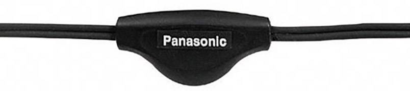 Accessori audio neri Panasonic, probabilmente un cavo con elemento di controllo integrato.