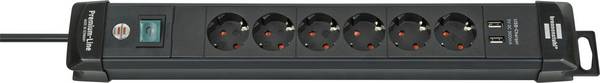 Brennenstuhl 1951160602 Multipresa con interruttore 6 scomparti Nero Schuko 1 pz.