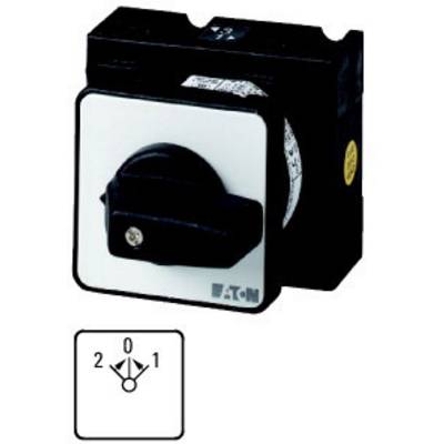 Interruttore rotativo con scala che mostra le posizioni 0, 1 e 2. L'interruttore è attualmente impostato sulla posizione 0.