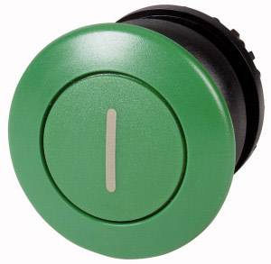 Bottone verde rotondo con simbolo verticale a linea; probabilmente un interruttore di accensione/spegnimento.